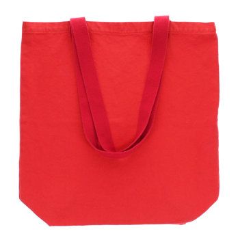 two-tone cotton tote bag - red