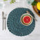 crochet placemat - teal