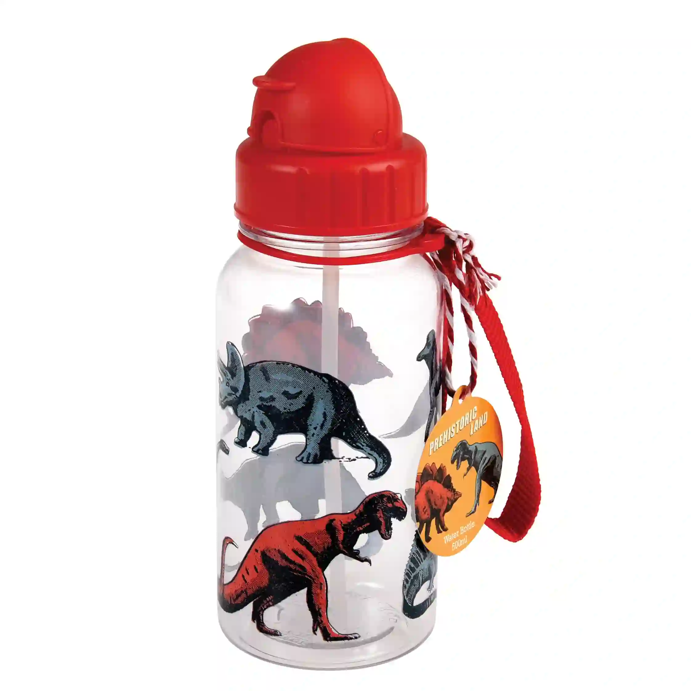 children's water bottle with straw 500ml - prehistoric land