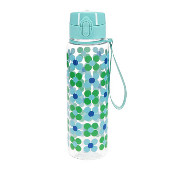 gourde avec couvercle à bouton poussoir 700ml - marguerite bleue et verte