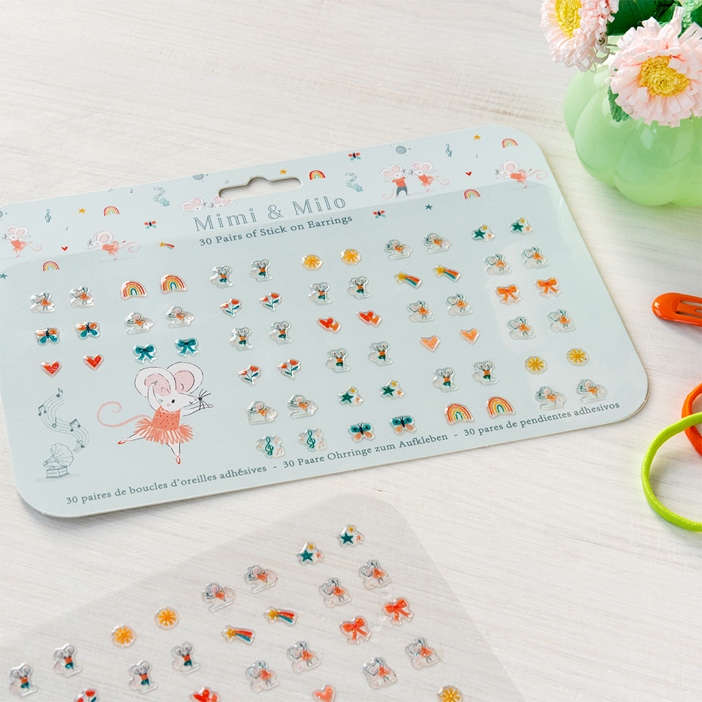 stick on earrings (30 pairs) - mouse ballet