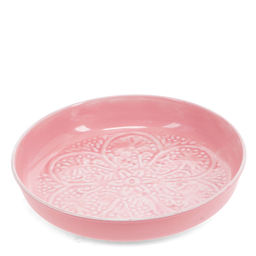 enamel trinket dish (17.5cm) - pink