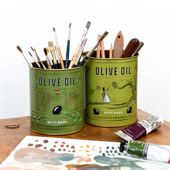 mittelgroße deko-dosen aus metall (2-er set) - grove olive oil