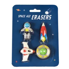 set of 4 erasers - space age