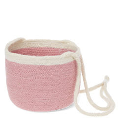hanging jute basket - pink