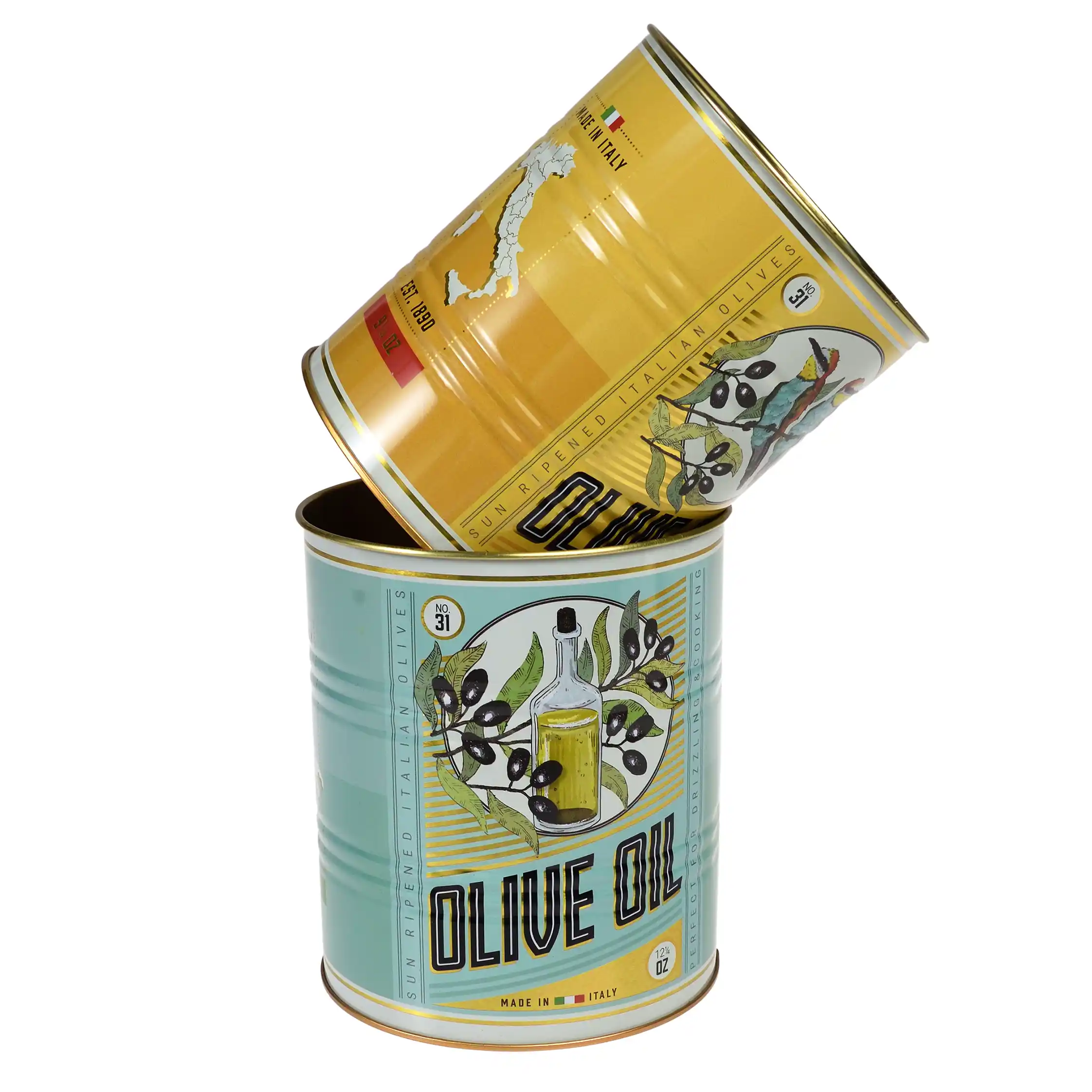 storage tins (set of 2) - olive oil