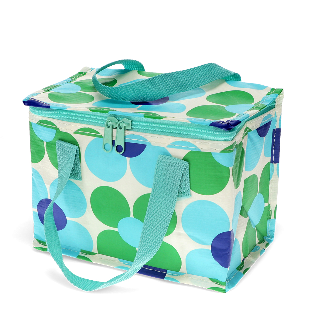 lunch bag - blue and green daisy