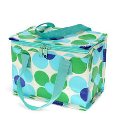 isolierte snacktasche - blaue und grüne gänseblümchen