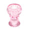 double ended glass candle holder - pink