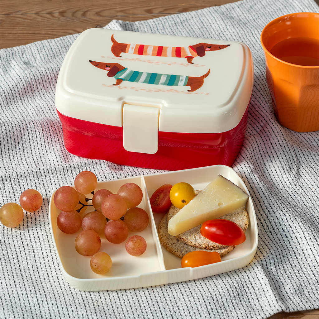 lunch box with tray - sausage dog