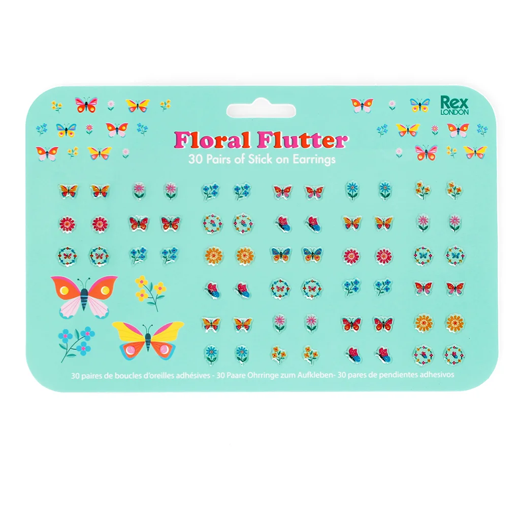 earring stickers - floral flutter