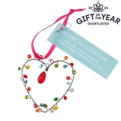 handmade beaded heart decoration (5x5cm) - multi-coloured handmade beaded heart decoration (5x5cm) - multi-coloured