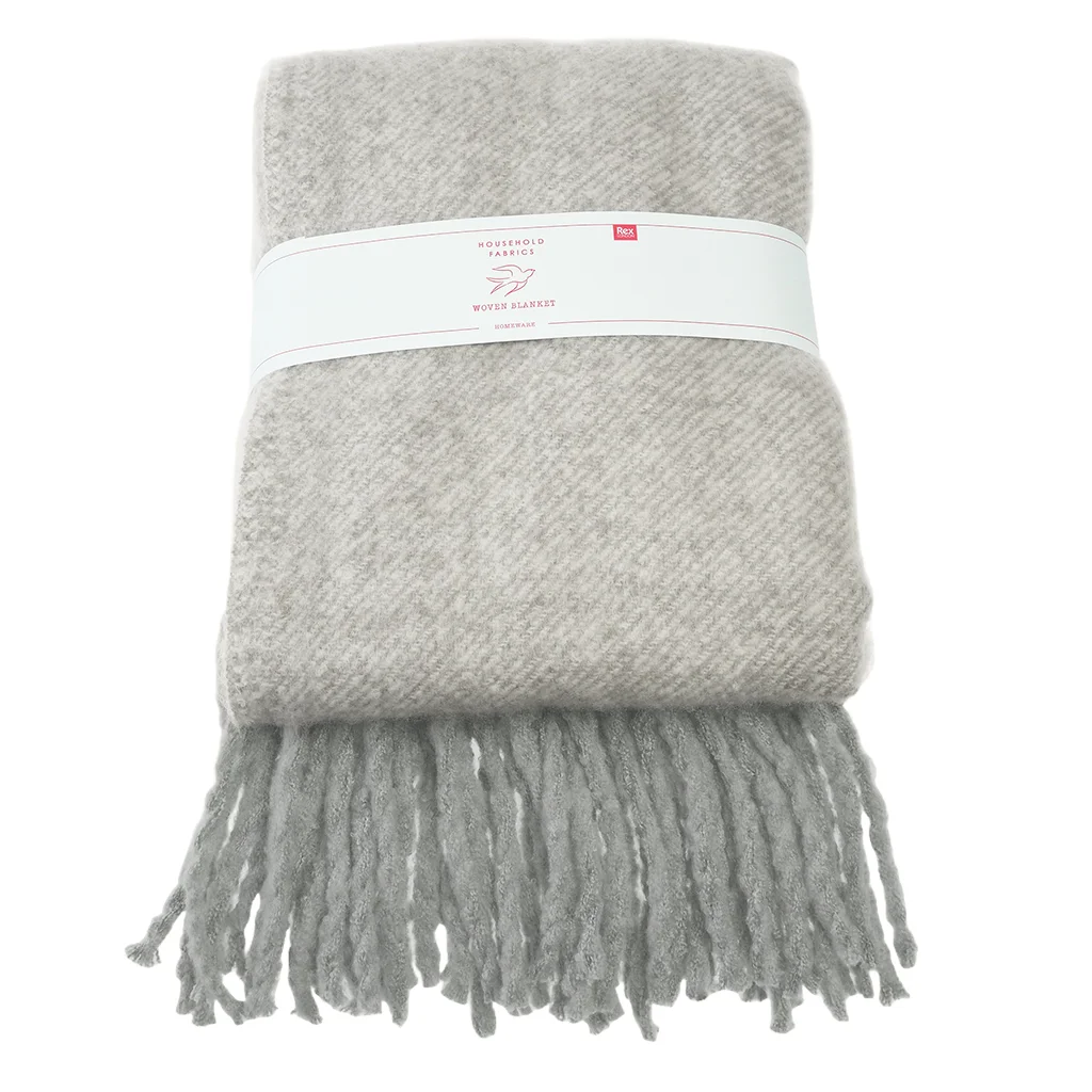 ultra soft woven blanket (127 x 152cm) - light grey