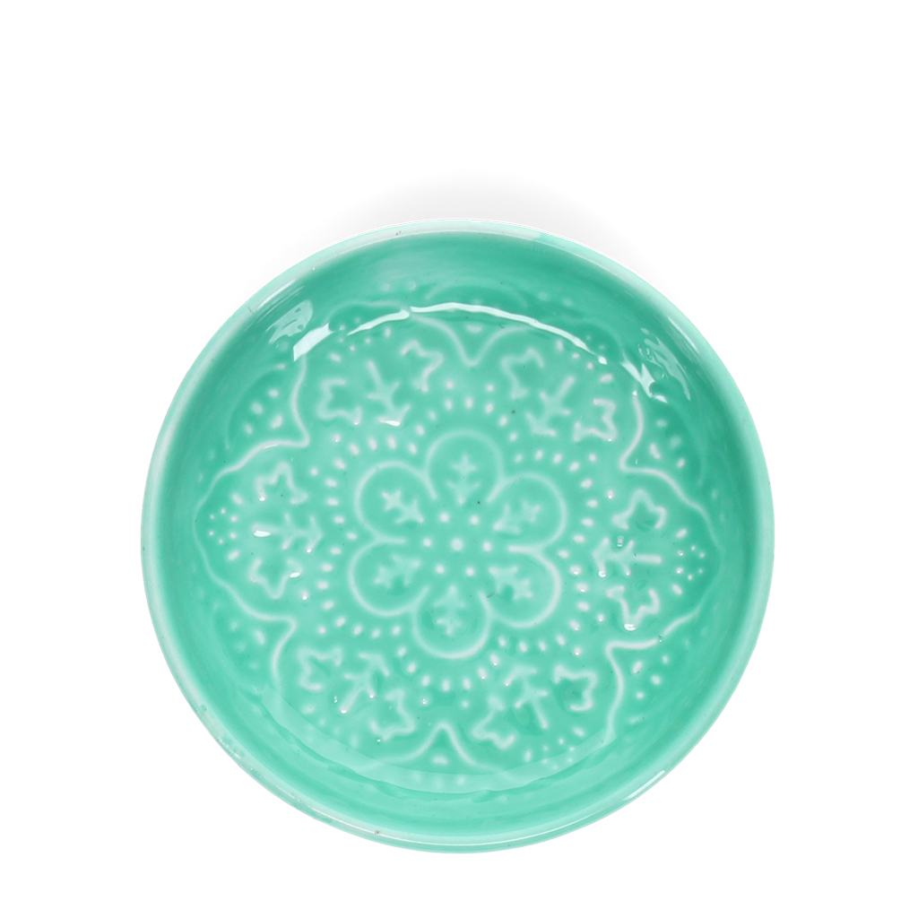 enamel trinket dish (10cm) - aqua