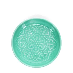 enamel trinket dish - aqua enamel trinket dish - aqua