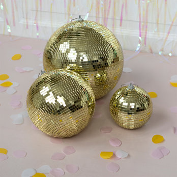 hanging disco ball (10cm) - gold