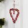 handmade beaded heart decoration (9x12cm) - red