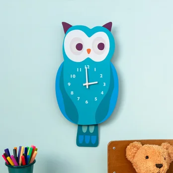 wooden wall clock with pendulum - owl wooden wall clock with pendulum - owl