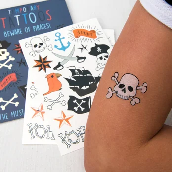 temporary tattoos - beware of the pirates temporary tattoos - beware of the pirates
