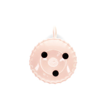 enamel chamberstick candle holder - soft pink