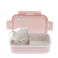 double wall lunch box with divider - pink