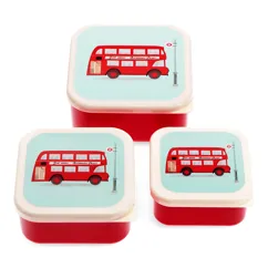 contenedors para alimentos (set de 3) - autobús de londres de tfl