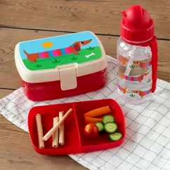 lunch box with tray - sunny sausage dog lunch box with tray - sunny sausage dog