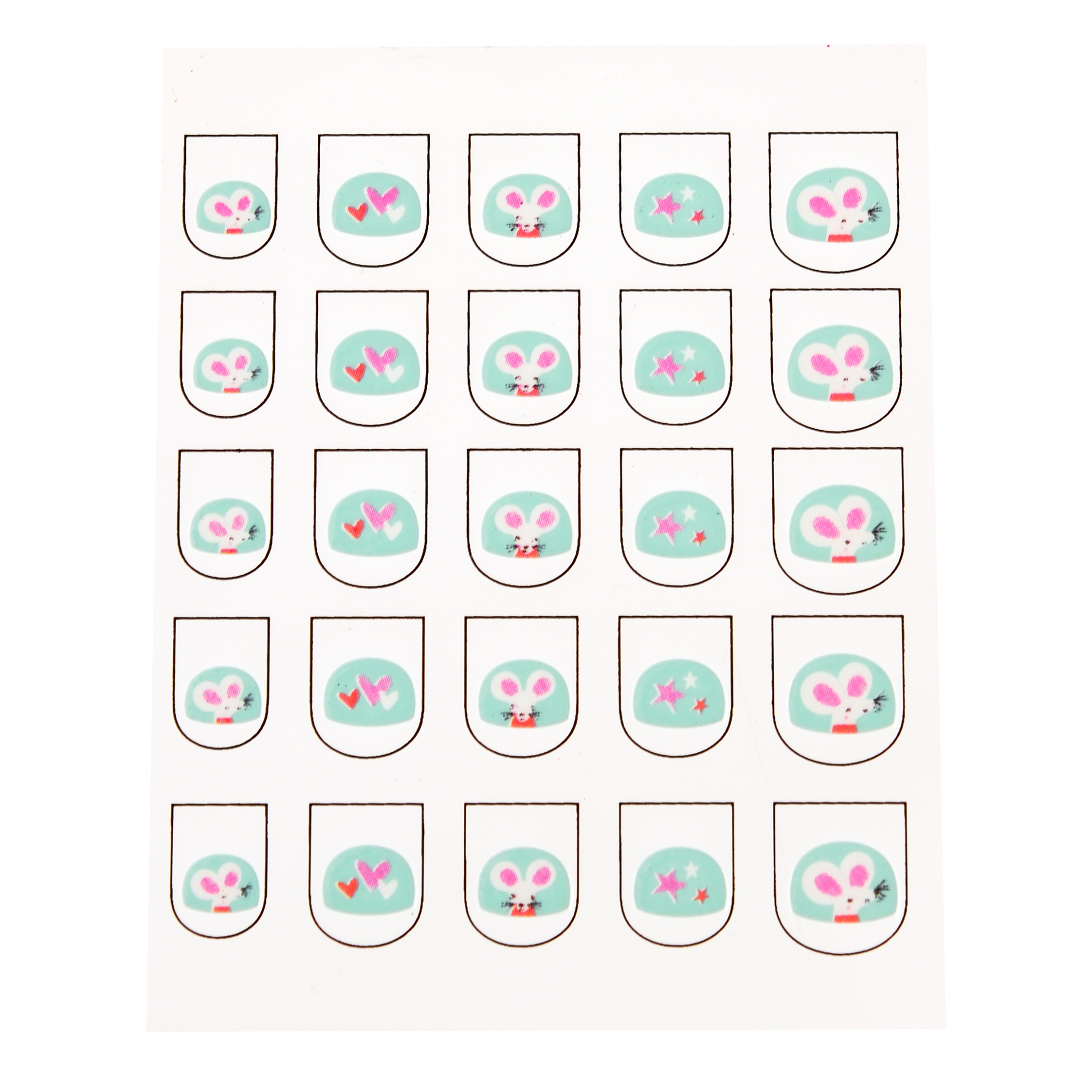 children's nail stickers - mouse ballet
