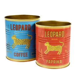 latas almacenamiento leopardo (juego de 2)