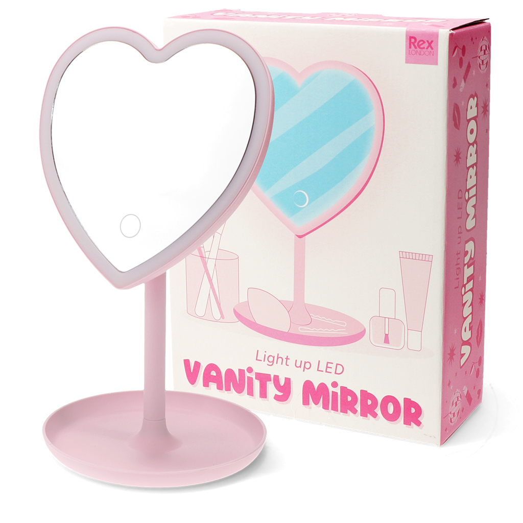 light up vanity mirror - heart