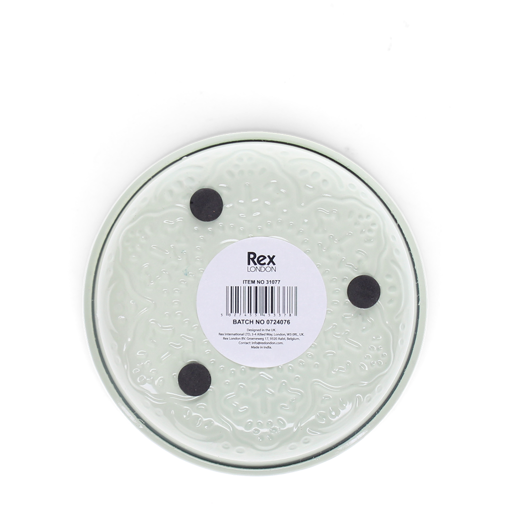 enamel trinket dish (10cm) - light grey