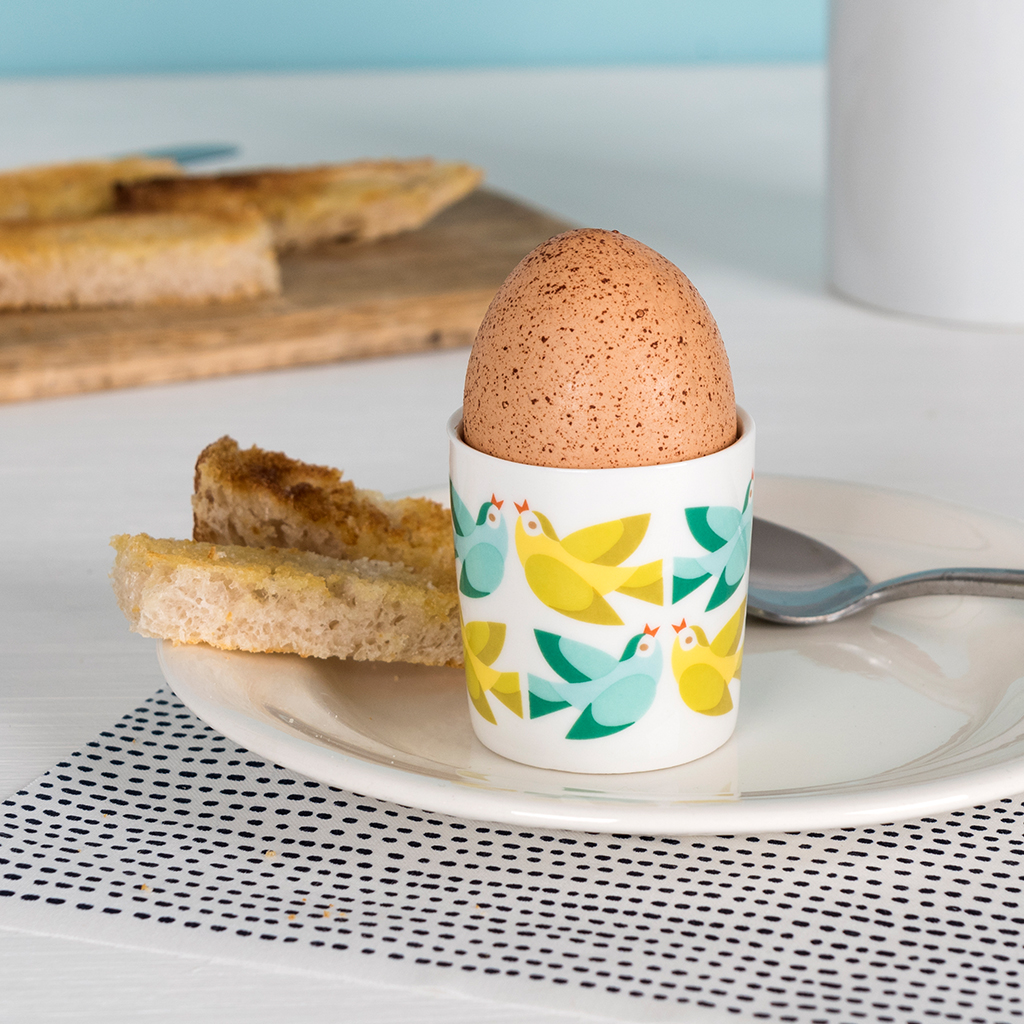 bone china egg cup - love birds