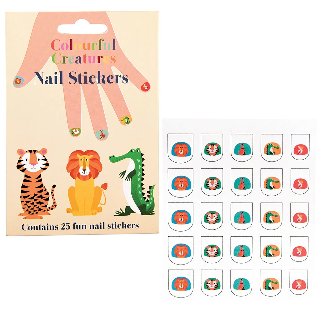 nagel-sticker colourful creatures (set mit 25 stück)