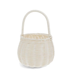 small wicker basket - white