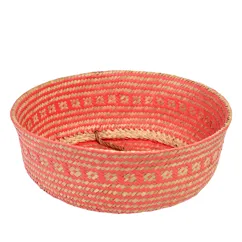 large seagrass basket - coral large seagrass basket - coral
