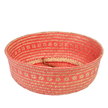 large seagrass basket - coral large seagrass basket - coral