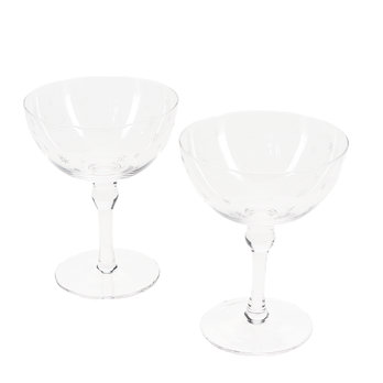 verres coupes étoiles gravés 200ml (lot de 2) - transparent