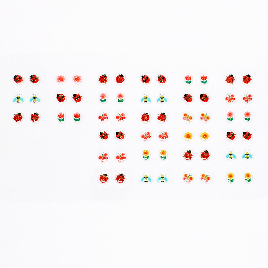 stick on earrings (30 pairs) - ladybird