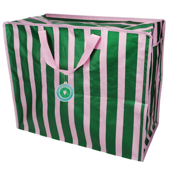 xxl-tasche – rosa/grün gestreift