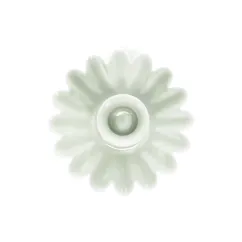 enamel cupped flower candle holder - light grey enamel cupped flower candle holder - light grey
