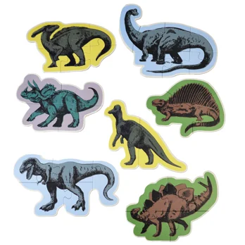 set of 7 dinosaur puzzles - prehistoric land set of 7 dinosaur puzzles - prehistoric land