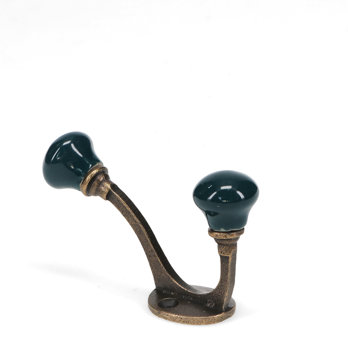 ceramic double hook - blue
