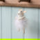 felt mouse hanging decoration - white fluffy dress