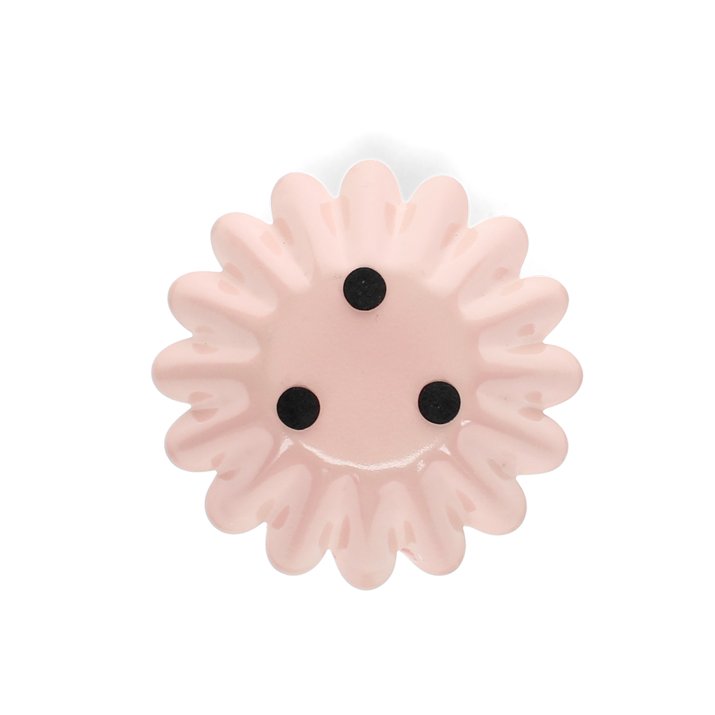 enamel cupped flower candle holder - soft pink