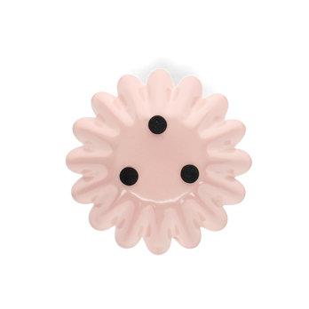 emaille-kerzenhalter mit gewölbtem tropfschutz in blumenform - pink