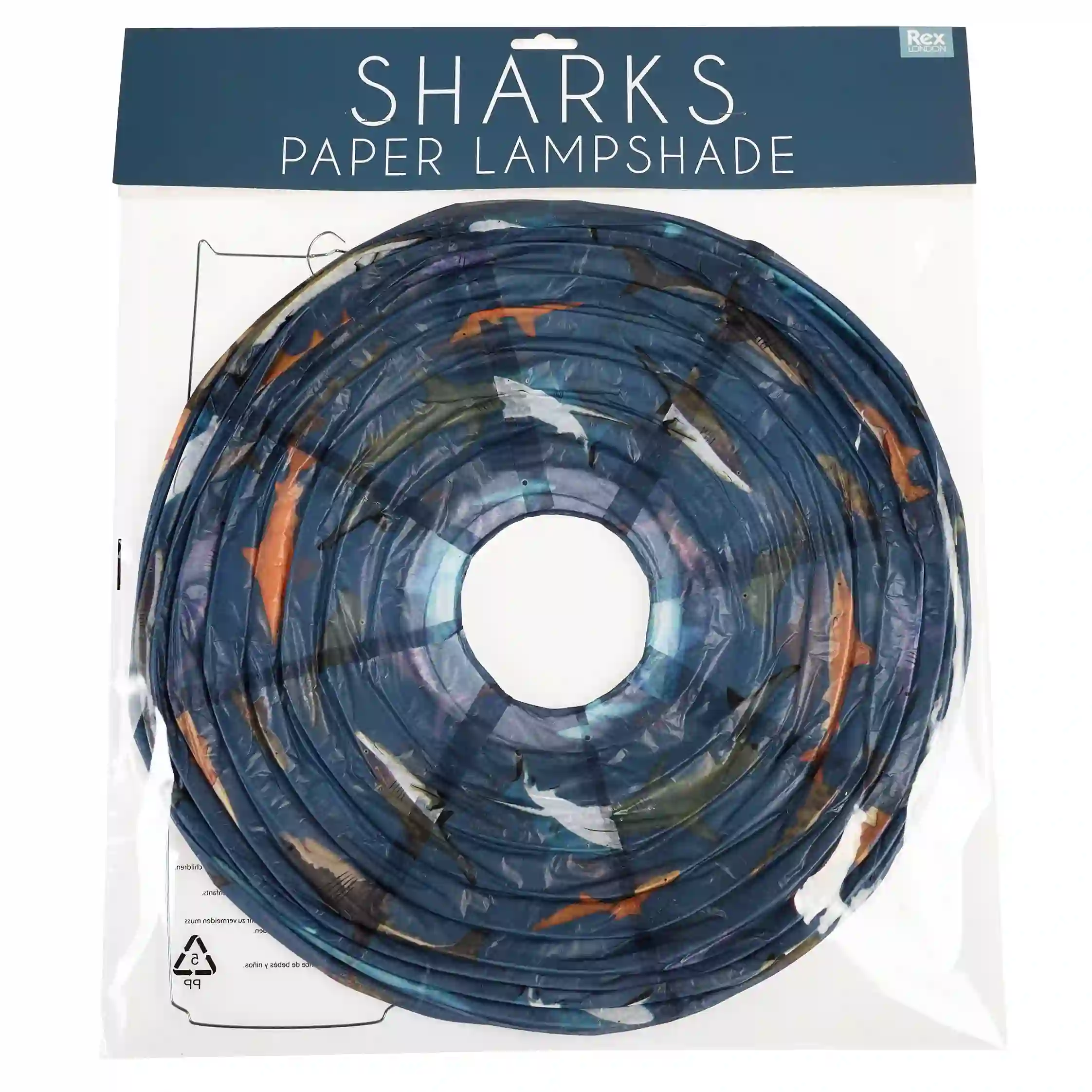 paper lampshade - sharks