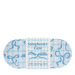 sunglasses case & cleaning cloth - blue bows