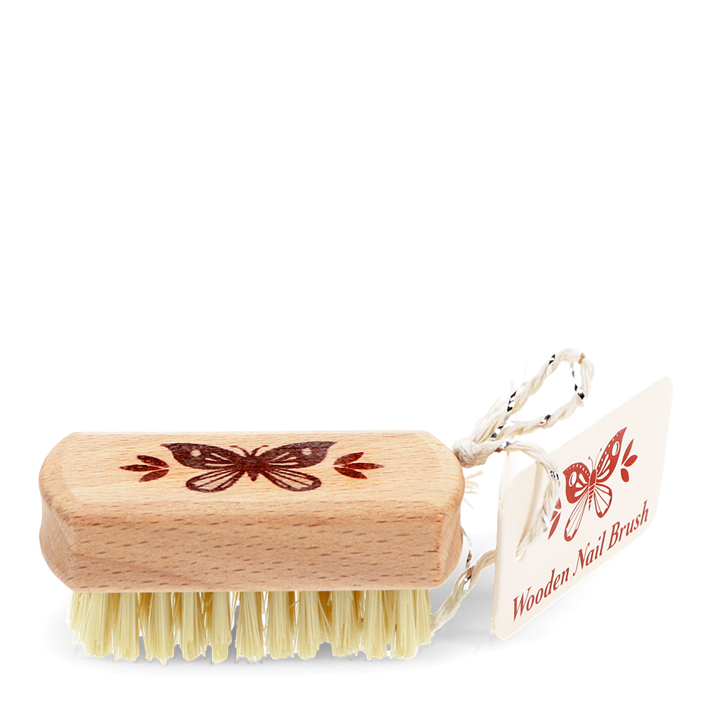 brosse à ongles en bois - papillon