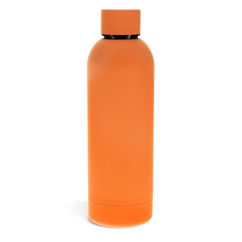 gourde en acier recouverte de caoutchouc 500ml - orange
