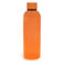rubber coated steel bottle 500ml - orange